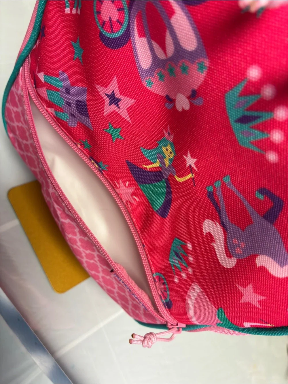 Stephen Joseph Princess Insulated Lunch Box Pink Teal Kids Zip Lunch Bag Pocket
